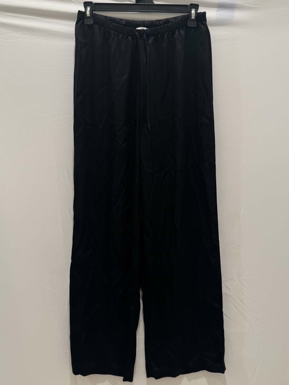 Babaton Aritzia Archer Satin Pant Black Wide Leg Drawstring Women S